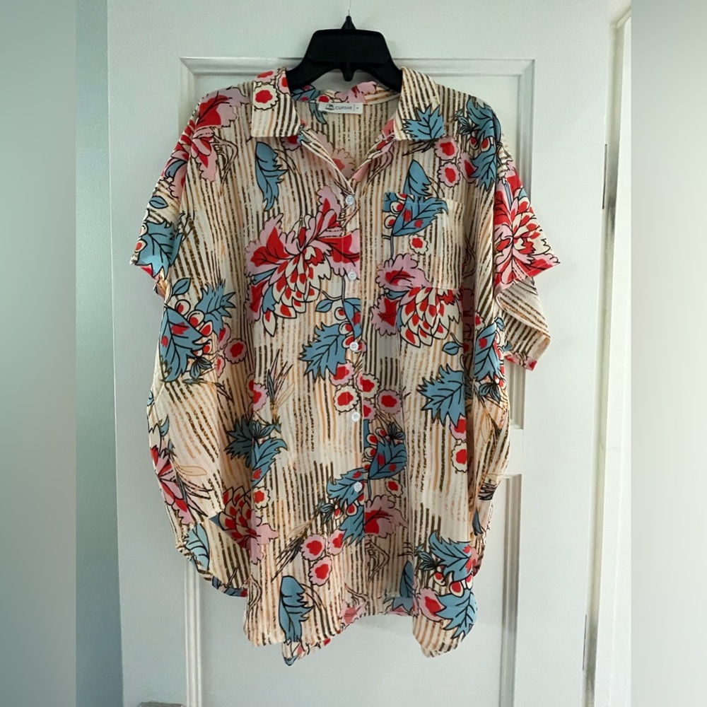 Oversized swim coverup (or top) lightweight material